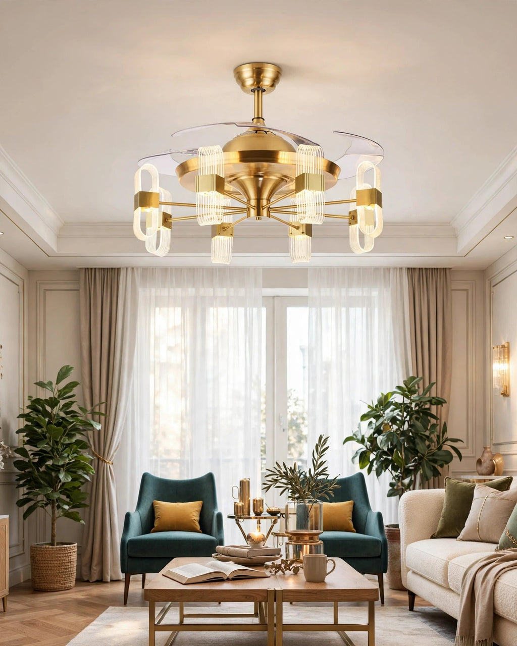 (TLD) Aurum Radial Retractable Fan Chandelier