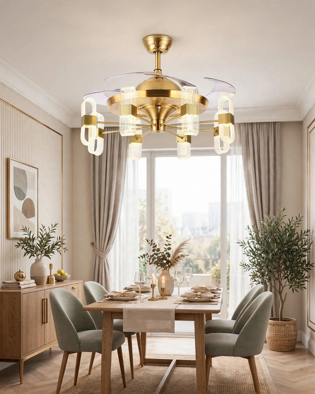 (TLD) Aurum Radial Retractable Fan Chandelier