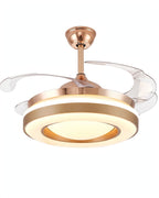 (TLD) Aura Ring LED Retractable Ceiling Fan + Chandelier Light (with Remote Control)