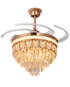 (TLD) Imperial Drop Retractable Ceiling Fan + Chandelier Light (with Remote Control)