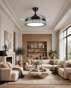 (TLD) Criss-Cross Drum Retractable Fan Light