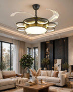 (TLD) Electa Retractable Ceiling Fan + Chandelier Light (with Remote Control)