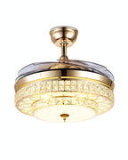 (TLD) Opulent Crystal Retractable Ceiling Fan + Chandelier Light (with Remote Control)