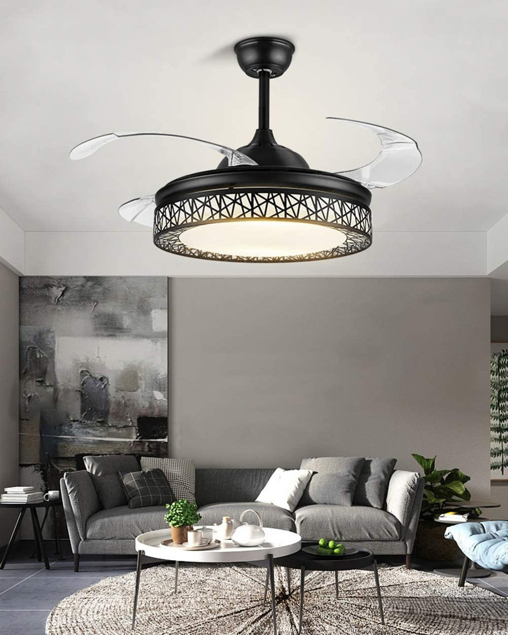 (TLD) Criss-Cross Drum Retractable Fan Light