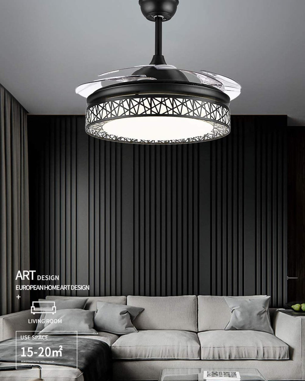 (TLD) Criss-Cross Drum Retractable Fan Light