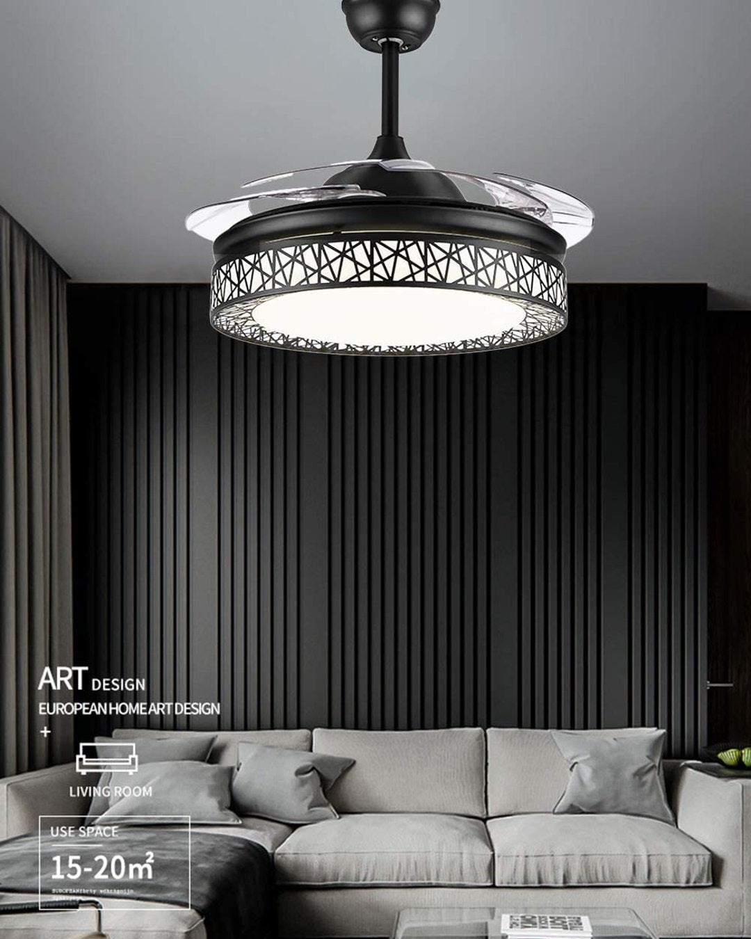 (TLD) Criss-Cross Drum Retractable Fan Light
