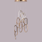 (TLD) Modern 8-Light Looping LED Duplex Chandelier (Gold/Rose Gold Finish)