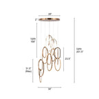 (TLD) Modern 8-Light Looping LED Duplex Chandelier (Gold/Rose Gold Finish)