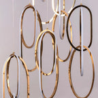 (TLD) Modern 8-Light Looping LED Duplex Chandelier (Gold/Rose Gold Finish)