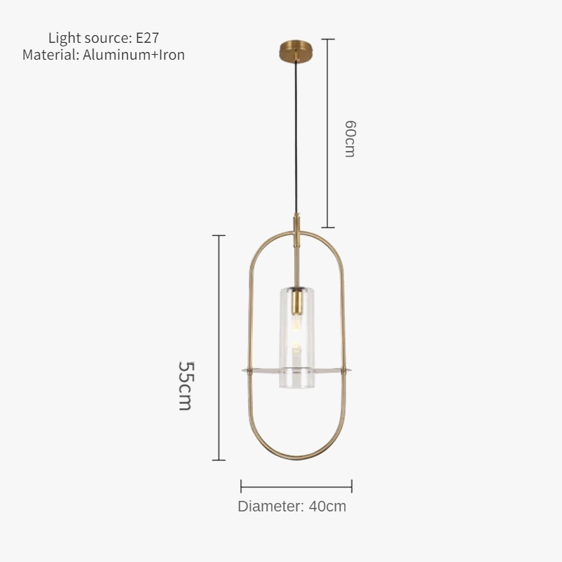 (TLD) Modern Gold Metal Cylinder Hanging Light