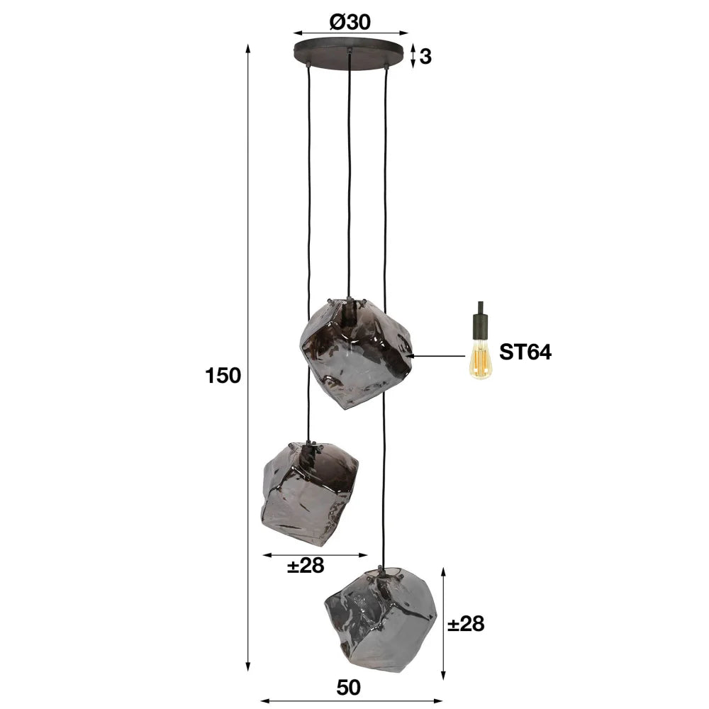 (TLD) MARORE Pendant Light Oxidised Silver