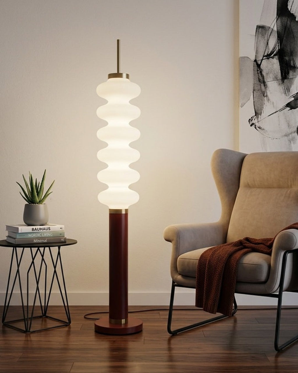 (TLD) Vienna Ripple LED Column Floor Lamp Acrylic Shade