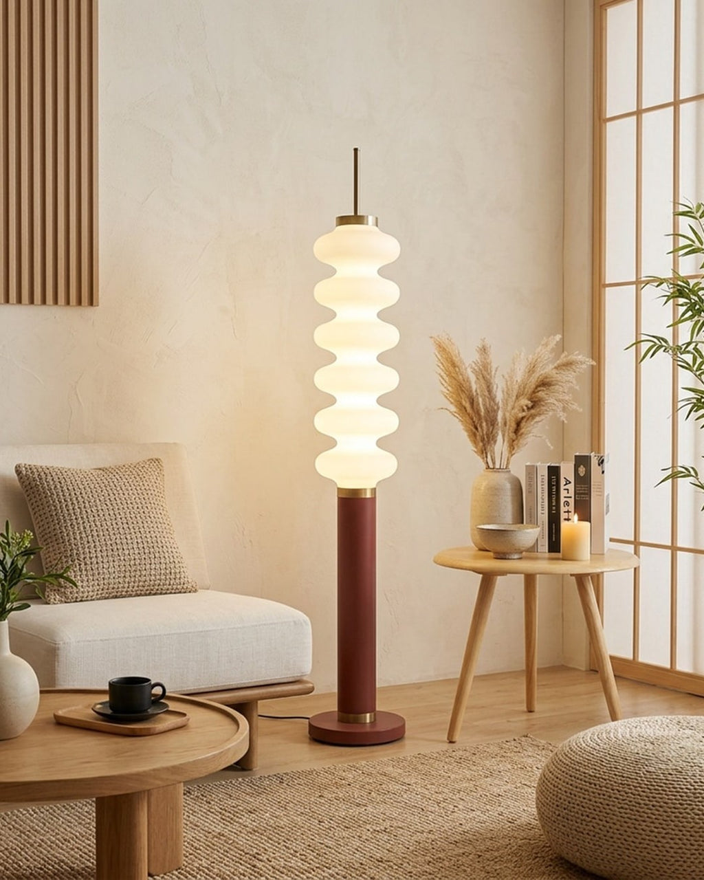 (TLD) Vienna Ripple LED Column Floor Lamp Acrylic Shade