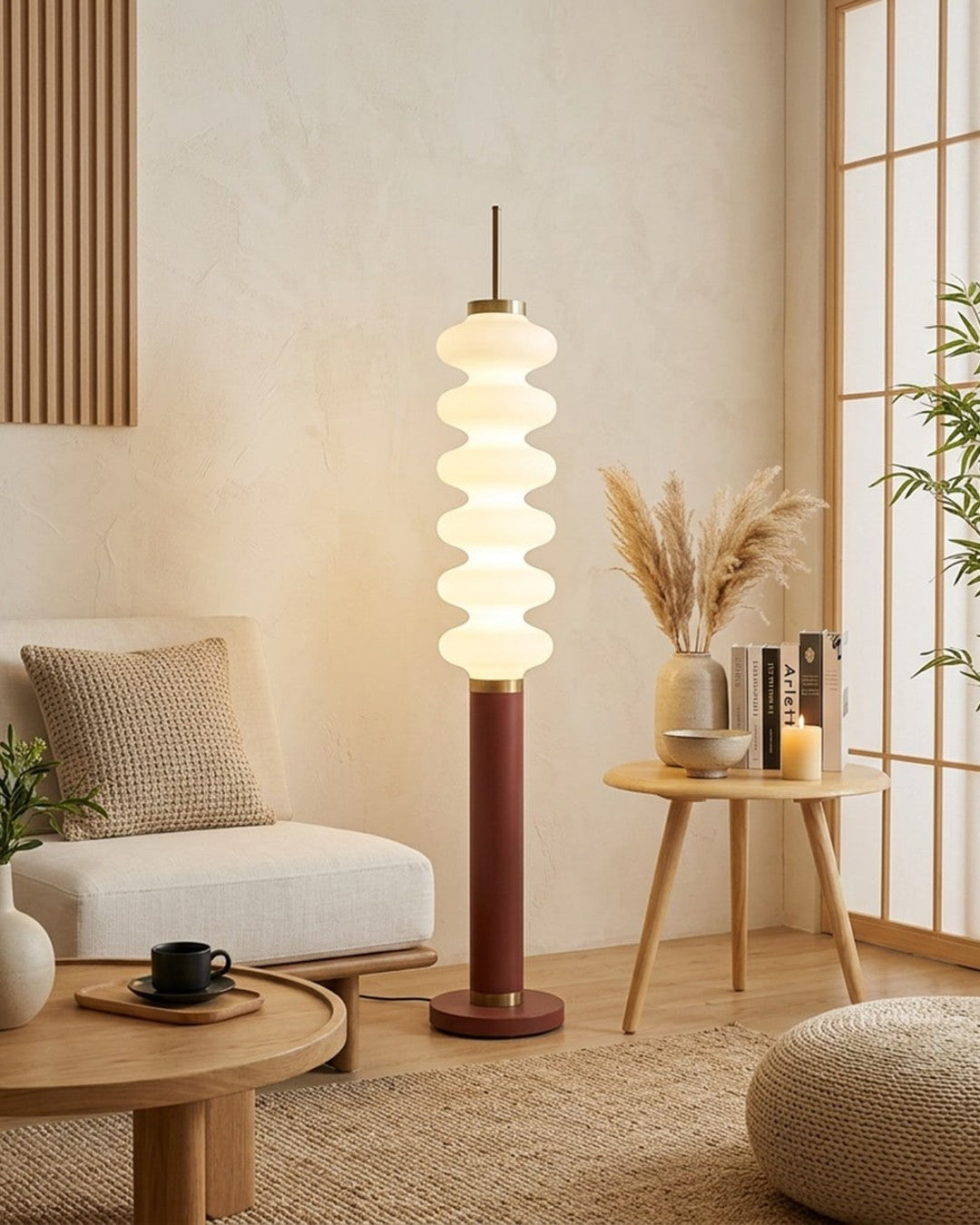 (TLD) Vienna Ripple LED Column Floor Lamp Acrylic Shade