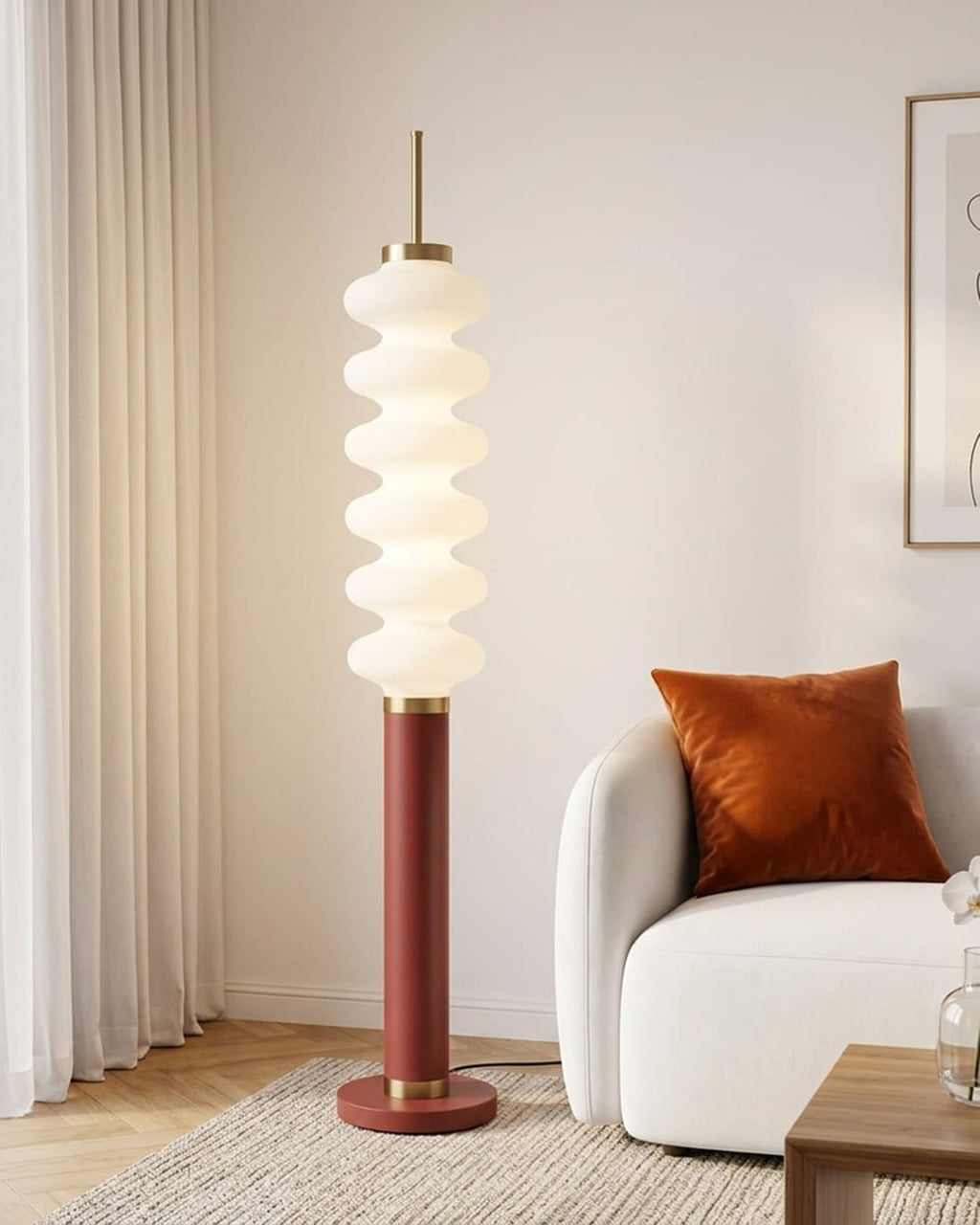 (TLD) Vienna Ripple LED Column Floor Lamp Acrylic Shade