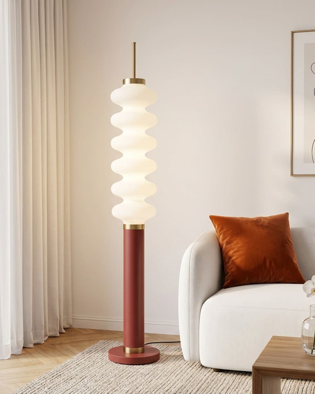 (TLD) Vienna Ripple LED Column Floor Lamp Acrylic Shade