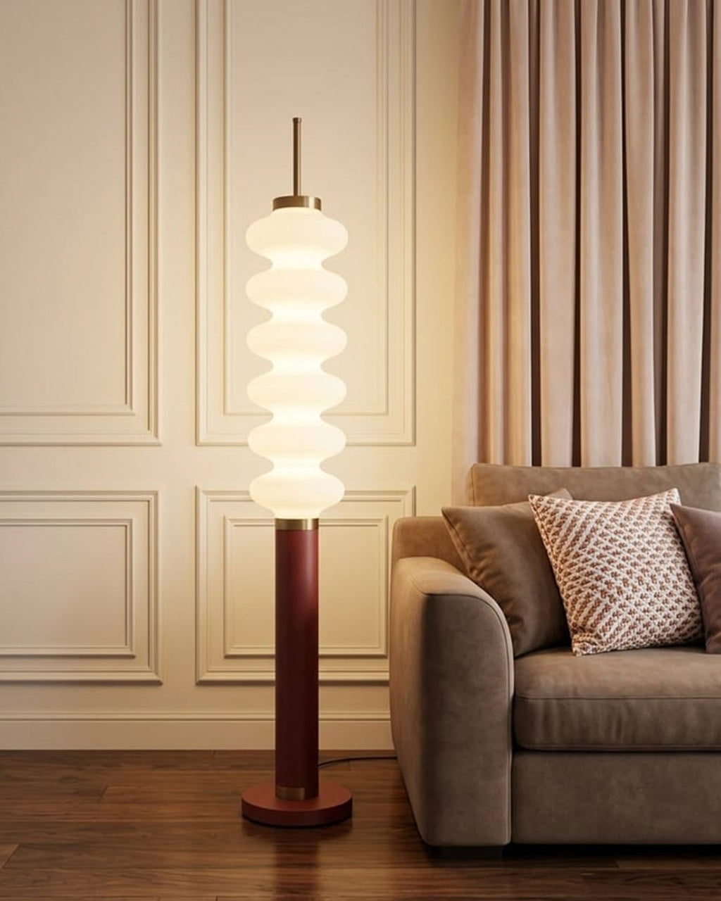 (TLD) Vienna Ripple LED Column Floor Lamp Acrylic Shade