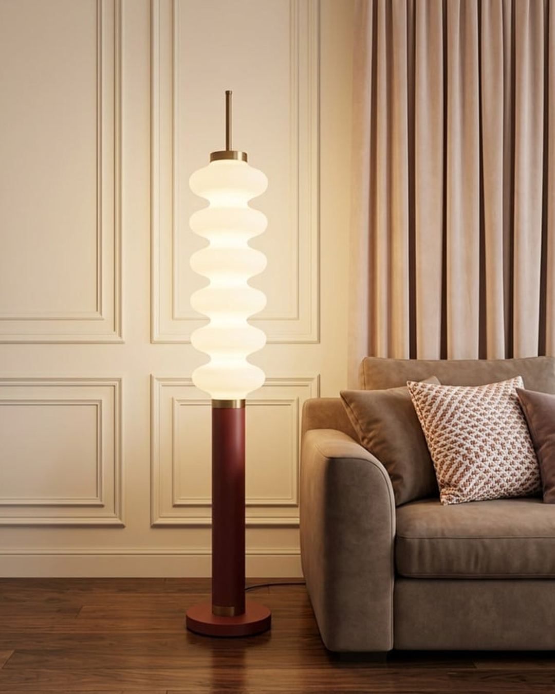 (TLD) Vienna Ripple LED Column Floor Lamp Acrylic Shade